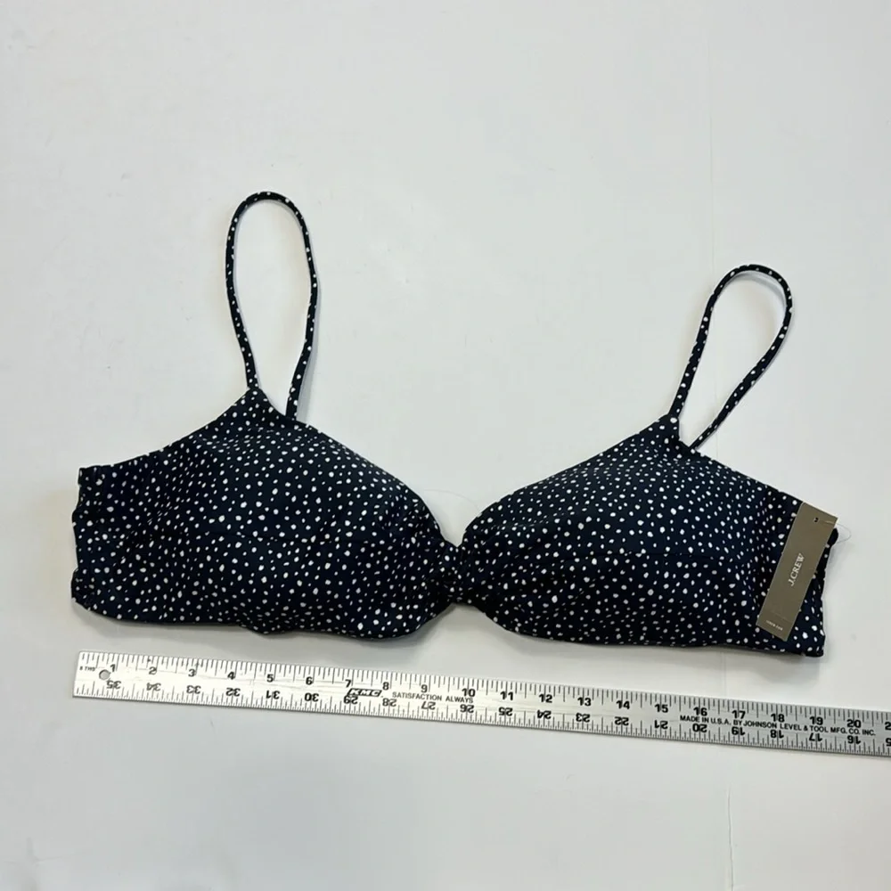 J. Crew Strappy Twist Bikini Top‎ Women's 3X Navy Dot New BH536